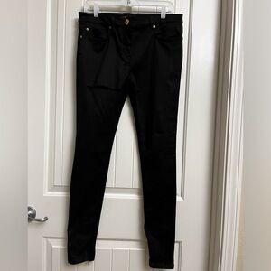 VERSACE Ripped Women’s Black Denim Skinny Jeans, made in Italy, size 30.